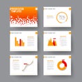 Presentation slides with infographic elements