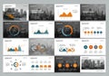 Presentation slides with a modern design. Contains graphs, Royalty Free Stock Photo