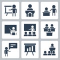 Presentation and Teaching Related Icons in Glyph Style 2