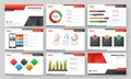 Presentation template layout with colorful data chart and infographic elements.