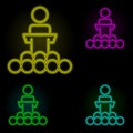 presentation to colleagues neon color set icon. Simple thin line, outline vector of business organisation icons for ui and ux,