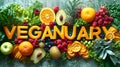 Presentation of vegan diet month in january called Veganuary Royalty Free Stock Photo