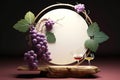presentation wine splay product platform podium leaves vine Grapes