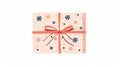 Presented in a festive wrapping with string bow. Birthday gift package in paper. Wrapped packed surprise design in a Royalty Free Stock Photo