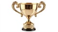 Presented on a white background, the gold winner's trophy cup Royalty Free Stock Photo