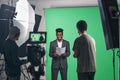 Presenter reading the script before video shooting Royalty Free Stock Photo