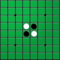 Presenting the board game Reversi or Otello White and black point positioning To start the game Suitable for use in design