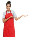 Presenting brazilian waitress or female clerk