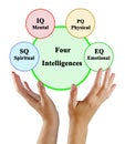 four types of Intelligences Royalty Free Stock Photo