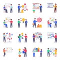 Pack of Startup Flat Illustrations Royalty Free Stock Photo