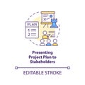 Presenting project plan to stakeholders concept icon Royalty Free Stock Photo