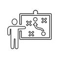 Presenting Tactics icon. Line, outline design