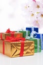 Presents and Celebration Concepts. Many Colorful Wrapped Up Gift Boxes