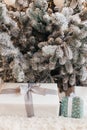 Presents and gifts under Christmas tree, winter holiday concept Royalty Free Stock Photo