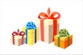 Presents, holiday boxes, ribbons, bows