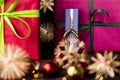 Presents, ribbons, twinkles and stars Royalty Free Stock Photo