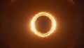 Intense glowing ring of fire a solar eclipse or cosmic portal in darkness Royalty Free Stock Photo