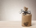 Presents wraped in a rustic earthy style