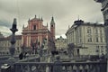 Preseren square and the Franciscan church, Ljubljana