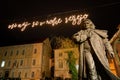 KRANJ, SLOVENIA - DECEMBER 13, 2017: Preseren statue in Kranj, Slovenia, Europe Royalty Free Stock Photo