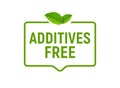 Preservative free logo icon stamp. Additives free icon green label sign