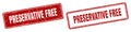 Preservative free stamp set. preservative free square grunge sign Royalty Free Stock Photo