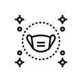 Black line icon for Preserve, mask and keep