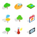 Preserve icons set, isometric style