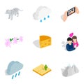 Preserve the wild icons set, isometric style