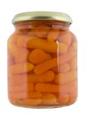 Preserved carrot in jar.