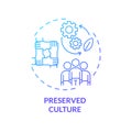 Preserved culture blue gradient concept icon