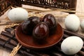 Preserved egg in cold sauce is a traditional dish