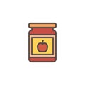 Preserved food jar filled outline icon
