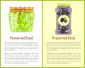 Preserved Food Poster Lime and Black Picked Olives Royalty Free Stock Photo