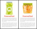 Preserved Food Poster Olives and Citrus Vector Royalty Free Stock Photo