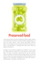 Preserved Food Poster with Olives in Jar and Text