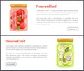 Preserved Food Tomatoes Set Vector Illustration