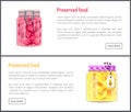 Preserved Fruit in Glass Jars Set Vector Icon Royalty Free Stock Photo