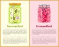 Preserved Fruit and Vegetables Set Vector Icon Royalty Free Stock Photo