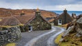 The Gearrannan Blackhouse Village on the Isle of Lewis, Scotland. Royalty Free Stock Photo