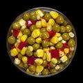 Preserved peas corn and peper