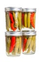 Preserved peppers in mason jars Royalty Free Stock Photo