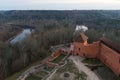 Preserved and recreated parts of medieval Turaida Castle in Latvia