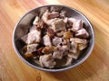 Preserved-salted pork stir fried with taro