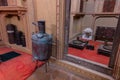 Preserved steam cooker inside old kitchen, pots and utensils for cooking for families of Ancient India.