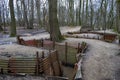 The preserved trenches at Hill 62 Sanctuary Wood on the Western Front near Ypres Royalty Free Stock Photo