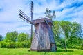 Preserved wooden windmill, Pereiaslav Scansen, on May 22 in Pereiaslav, Ukraine