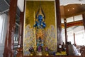 Preserver Narayana Hari or Lord Vishnu deities of Hinduism for thai people travel visit respect praying blessing at Wat Charoen