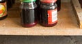 Preserves in jars in home basement