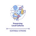 Preserving local cultures concept icon